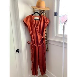 Not Perfect Linen Wrap Jumpsuit